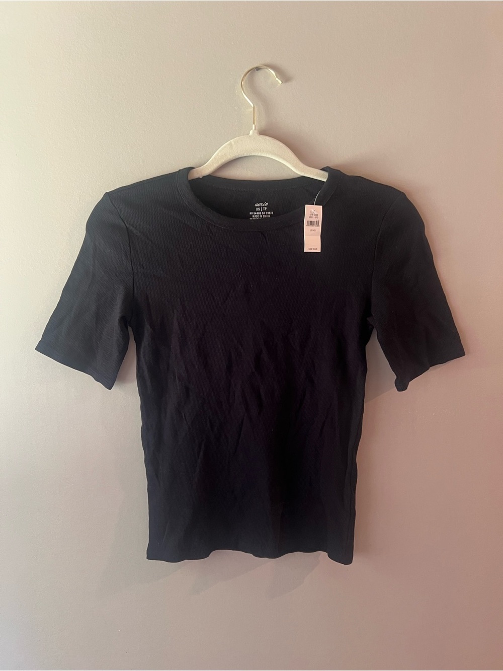 aerie Black Short Sleeve Crewneck Tee
